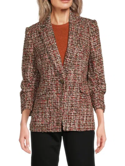 Karl Lagerfeld Women's Tweed Single-breasted Blazer In Multi
