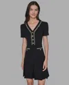 Karl Lagerfeld Women's V-neck A-line Dress In Black