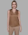 Karl Lagerfeld Women's V-neck Blouse In Brown