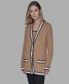Karl Lagerfeld Women's V-neck Contrast Cardigan