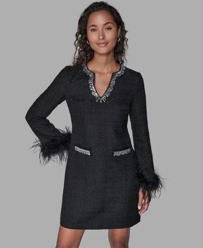 Karl Lagerfeld Women's V-neck Dress In Black