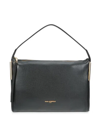 Karl Lagerfeld Women's Valerie Leather Hobo Bag In Black