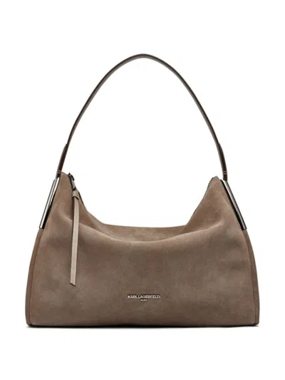 Karl Lagerfeld Women's Valerie Suede Hobo Bag In Brown