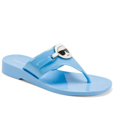 Karl Lagerfeld Paris Vayla Wedge Flip Flop In Blue