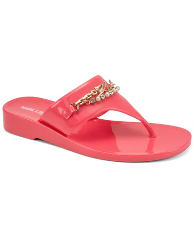 Karl Lagerfeld Women's Vesperina Slip-on Flat Thong Sandals In Pink