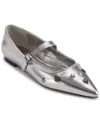 Karl Lagerfeld Paris Veyda Pointed Toe Mary Jane Flat In Pewter