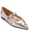 Karl Lagerfeld Paris Veyda Pointed Toe Mary Jane Flat In White Gold