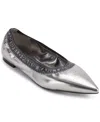Karl Lagerfeld Paris Vinette Pointed Toe Flat In Pewter