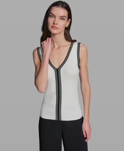 Karl Lagerfeld Women's V-neck Sweater In White
