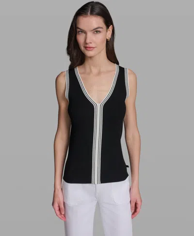 Karl Lagerfeld Women's V-neck Sweater In Black