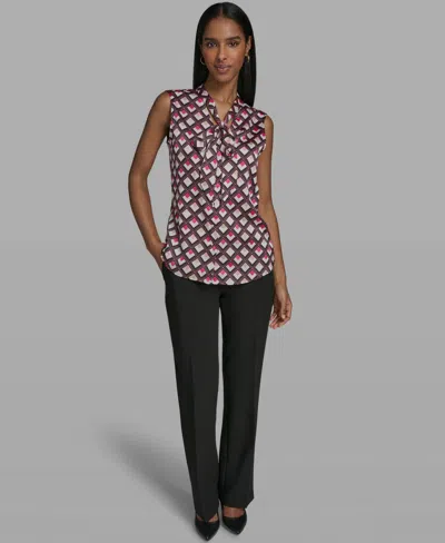 Karl Lagerfeld Women's V-neck Woven Blouse In Multi