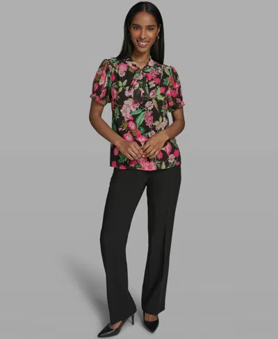 Karl Lagerfeld Women's V-neck Woven Blouse In Multi