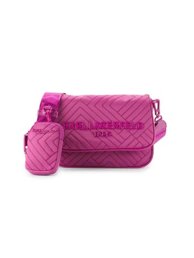 Karl Lagerfeld Women's Voyage Chevron Crossbody Bag In Dark Cactus Flower