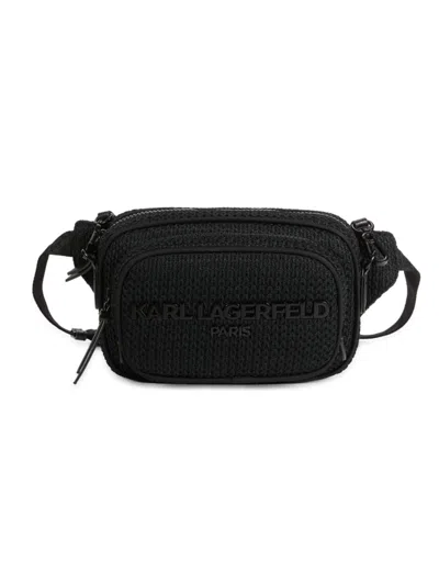 Karl Lagerfeld Women's Voyage Knit Belt Bag In Black