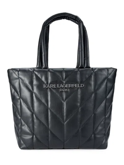 Karl Lagerfeld Women's Voyage Logo Quilted Tote In Black