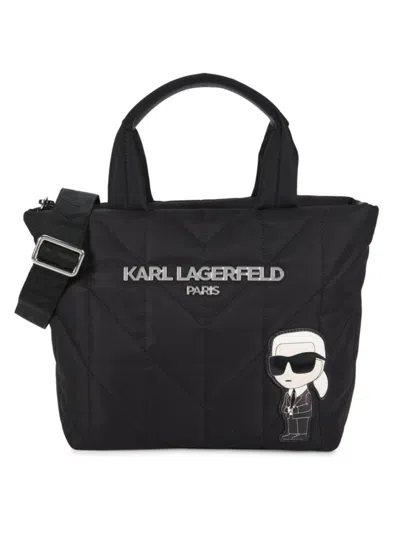 Karl Lagerfeld Women's Voyage Medium Karl Quilted Tote Bag In Black