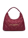 Karl Lagerfeld Women's Voyage Quilted Nylon Hobo Bag In Burgundy