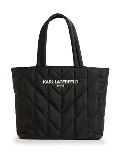 Karl Lagerfeld Women's Voyage Quilted Nylon Tote Bag In Black