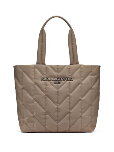 Karl Lagerfeld Women's Voyage Quilted Nylon Tote Bag In Brown
