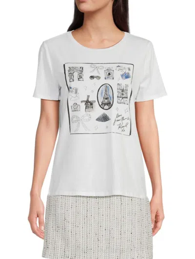 Karl Lagerfeld Women's Whimsy Graphic T-shirt In White