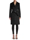 Karl Lagerfeld Women's Wide Collar Wool Coat In Black