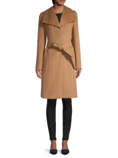 Karl Lagerfeld Women's Wide Collar Wool Coat In Camel