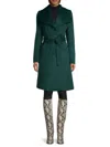Karl Lagerfeld Women's Wide Collar Wool Coat In Emerald