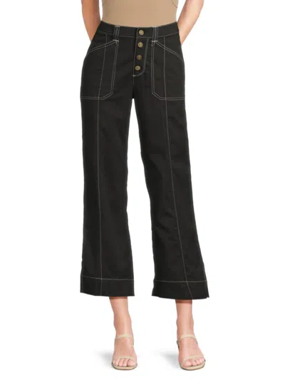 Karl Lagerfeld Women's Wide-leg Cropped Pants In Black