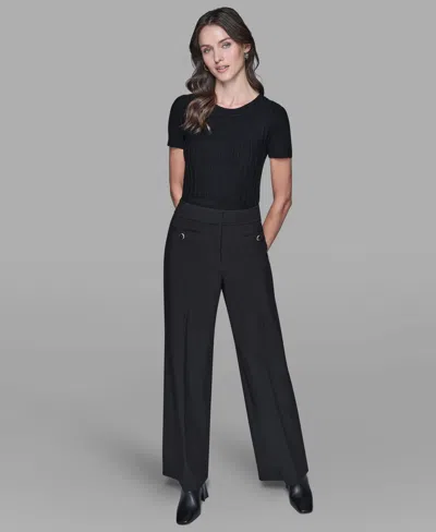 Karl Lagerfeld Women's Wide Leg Pants In Black