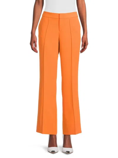 Karl Lagerfeld Women's Wide Leg Pintuck Trousers In Orange