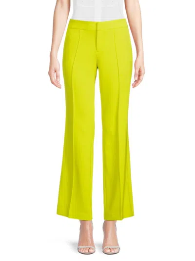 Karl Lagerfeld Women's Wide Leg Pintuck Trousers In Yellow