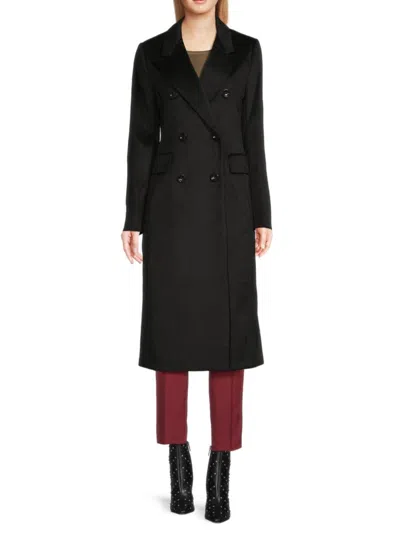 Karl Lagerfeld Women's Wool Blend Double Breasted Coat In Black