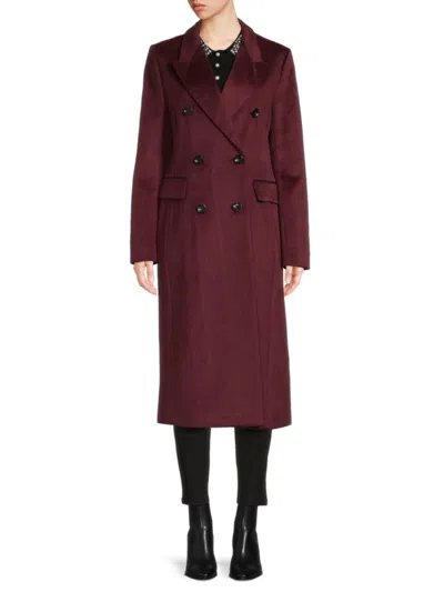 Karl Lagerfeld Women's Wool Blend Double Breasted Coat In Camel