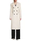 Karl Lagerfeld Women's Wool Blend Double Breasted Coat In White