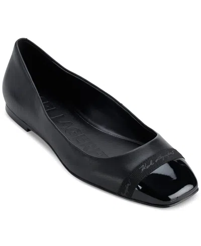 Karl Lagerfeld Women's Zayne Square-toe Ballet Flats In Black