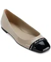 Karl Lagerfeld Paris Zayne Cap Toe Ballet Flat In Nude,black