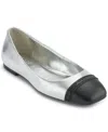 Karl Lagerfeld Women's Zayne Square-toe Ballet Flats In Silver,black