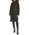 Karl Lagerfeld Women's Zip-front Boucle Coat, Created For Macy's In Black