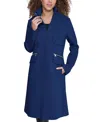 Karl Lagerfeld Women's Zip-front Boucle Coat, Created For Macy's In Sapphire