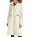 Karl Lagerfeld Women's Zip-front Boucle Coat, Created For Macy's In White