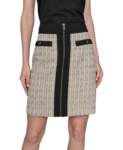 Karl Lagerfeld Women's Zip-front Tweed Skirt
