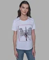 Karl Lagerfeld Women's Zip-shoulder T-shirt In White