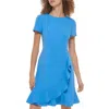 Shop Karl Lagerfeld Womens Above Knee Ruffled Mini Dress In Blue