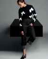Karl Lagerfeld Womens All Over Bow Sweater P Xs Xl In Black