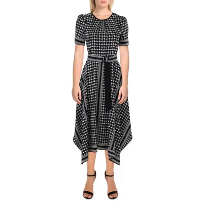 Karl Lagerfeld Womens Below Knee Handkerchief Hem Midi Dress In Multi