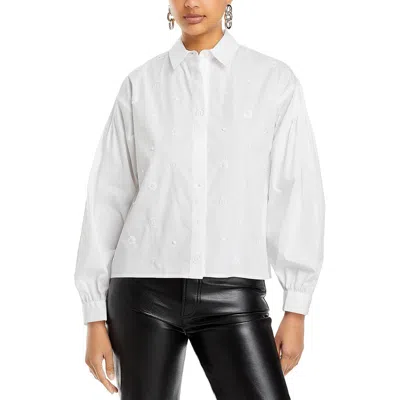 Karl Lagerfeld Monogram Embroidered Shirt In White