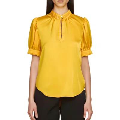 Karl Lagerfeld Womens Cut-out Polyester Blouse In Yellow