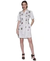 Karl Lagerfeld Womens Embroidered Cotton Shirtdress Xs P Xl In White