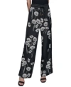Karl Lagerfeld Womens Floral Print Drawstring Pants Xs P Xl In Black
