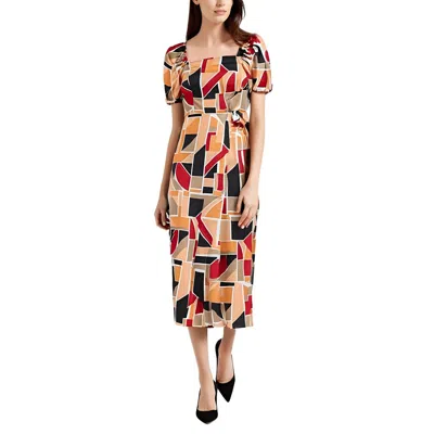 Karl Lagerfeld Womens Formal Midi Sheath Dress In Multi